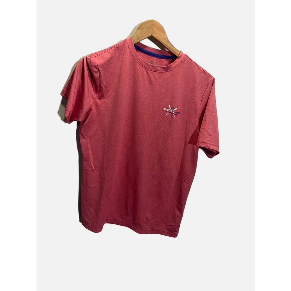 Vineyard Vines Performance T-Shirt Kids L Red Baseball Graphic Preppy Active